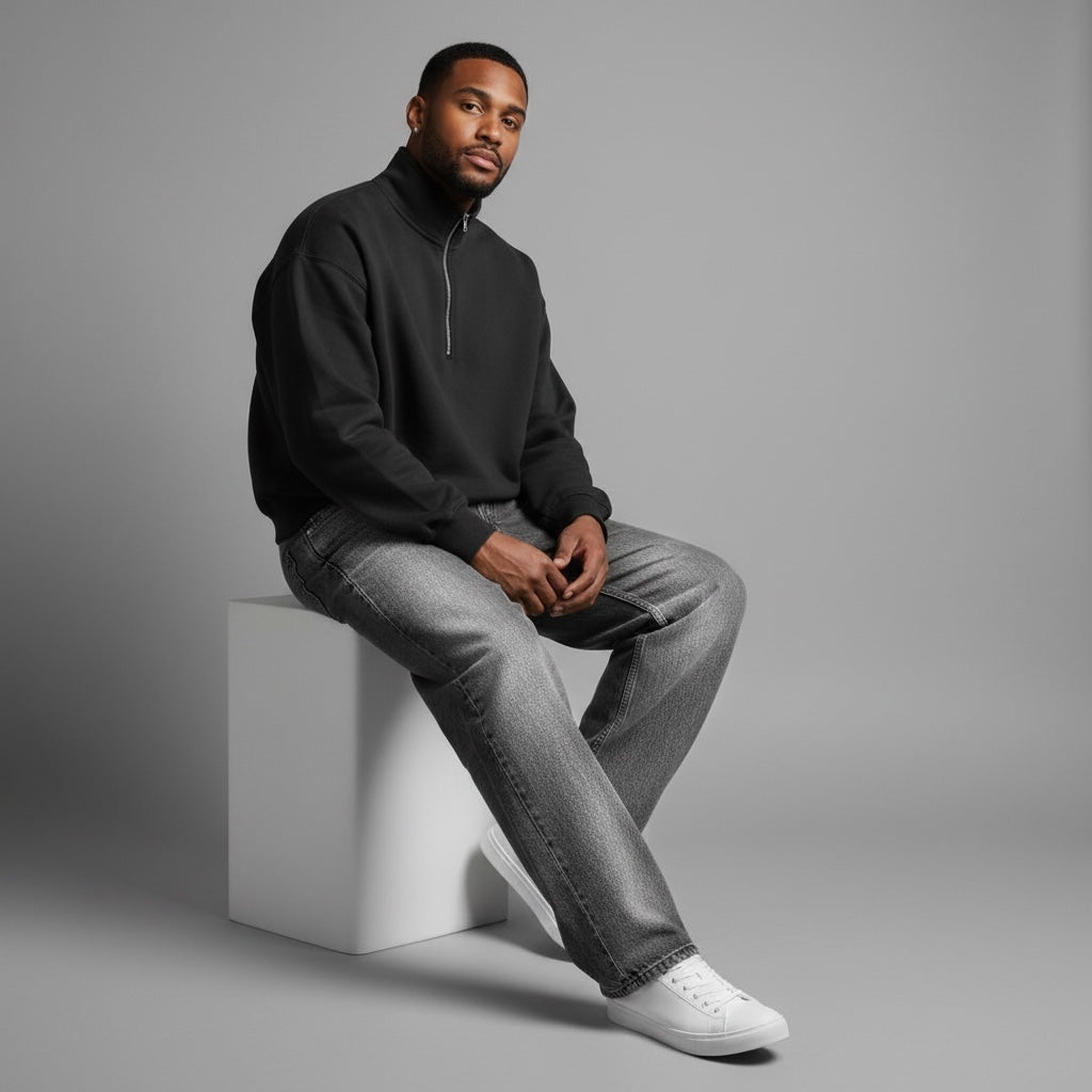 PULL MIRAGE NOIR À ZIP