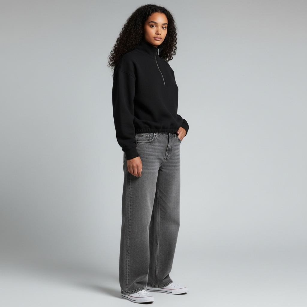 PULL MIRAGE NOIR À ZIP